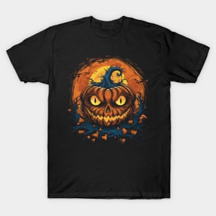 Halloween Pumpkin, Spooky Pumpkin Face T-Shirt